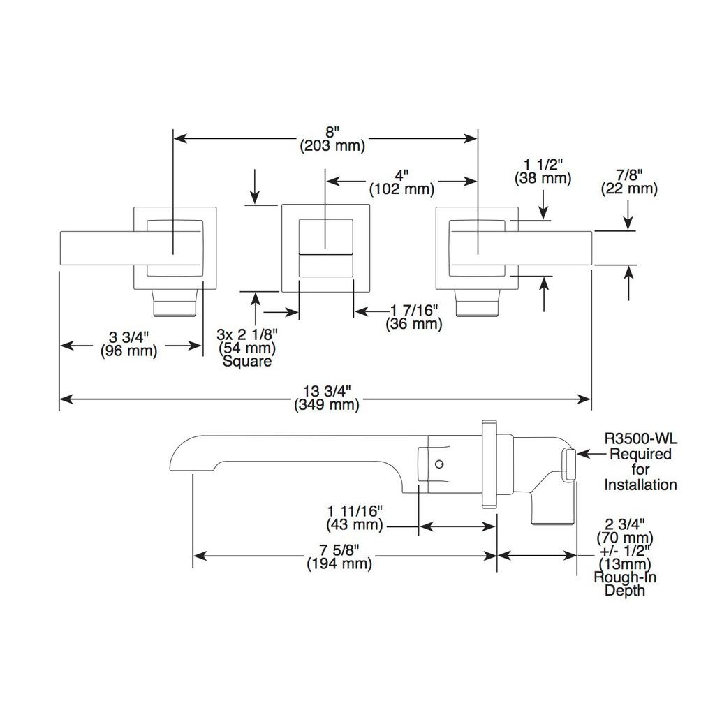 Delta T3567LF-SSWL Ara 2H Wall Mount Lavatory Faucet 8